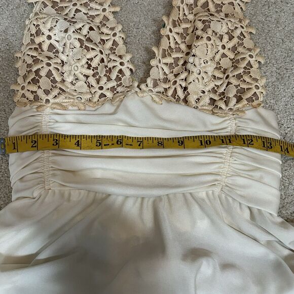 VTG Lilli Diamond of California Long Maxi Dress Gown Lace Halter Size Small 80s - Picture 8 of 10